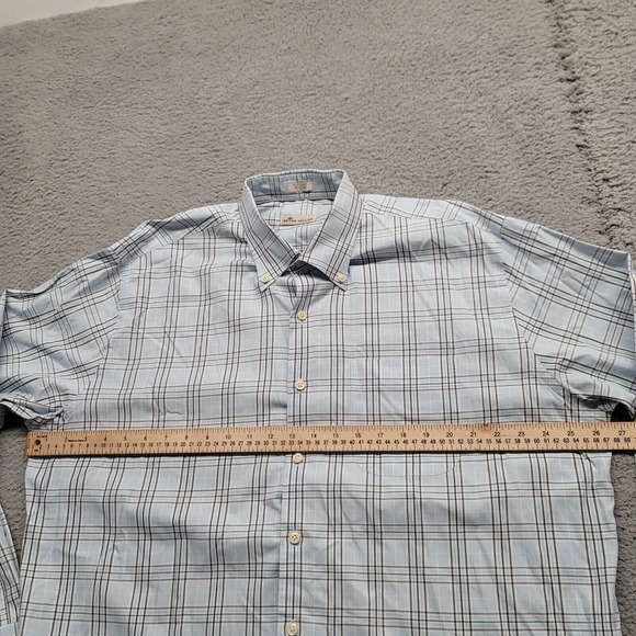 Peter Millar Shirt Mens XL Blue Plaid‎ Casual Button Down Long Sleeve Formal - Picture 11 of 12